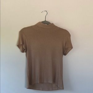 Brandy Melville Ribbed Short Sleeve Turtle Neck